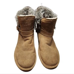 Bearpaw fur lined ankle booties size 11